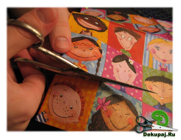 Разрезаем салфетку для декупажа Разрезаем салфетку для декупажа