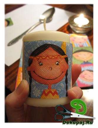 Мастер-класс по декупажу свечи без клея и лака Мастер-класс по декупажу свечи без клея